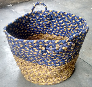 <b>Storage</b> cotton rope woven laundry plant handmade jute <b>basket</b> <b>large</b> bin organizer <b>basket</b> with handles - Product Image 3