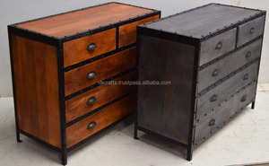 Vintage Industrial Design Solid <b>Chest</b> Drawer Cabinet Extendable Home Furniture for Office Workshop Living Room Storage Iron - Product Image 3