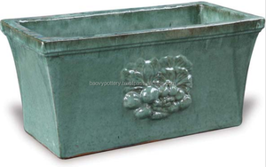 Jardinières rectangulaires sarcelle mate, jardinière de jardin - Product Image 1