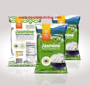 Sacs d'emballage pour riz en plastique HDPE de haute qualité, 100 kg, 50 kg, 25 kg, 10 kg, avec soufflet latéral et impression en gravure - Product Image 1