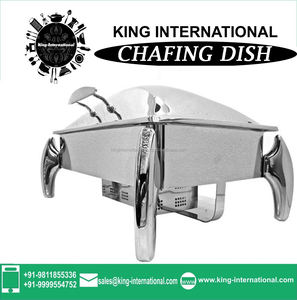 Findking — réchaud rond de Buffet en acier inoxydable plaqué or, plat à friser avec des feuilles d'érable, de haute qualité - Product Image 3