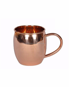 Tasse baril Non martelée avec poignée soudée en cuivre - Product Image 1