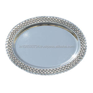 Hôtel & Restaurant de haute qualité servant des plateaux ovales plaqués argent - Product Image 1