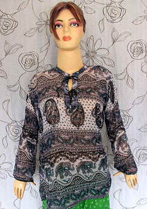 Sanganri-Blusa de algodón con estampado de animales para mujer, Túnica india con estampado Floral de animales, Vestido tipo túnica - Product Image 2