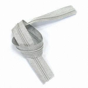 High Quality Silver Teeth Nylon Zipper with Long Chain Open-End Auto-Lock Feature <b>for</b> Shoes Garments Bags Pillows - Product Image 3