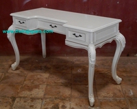 Meubles de bureau classique sculpté, bureau en bois massif acajou, Style français, couleur blanche, livraison gratuite