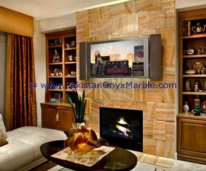 Cheminées d'intérieur en onyx de haute qualité Conception murale autoportante avec marbre, bois et granit pour villas de salon - Product Image 5