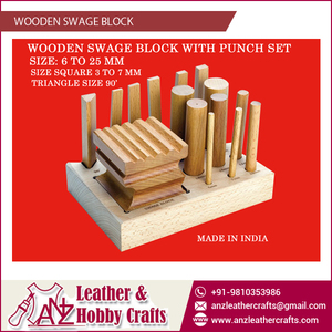 Bloque de Madera Premium para Forjar con Juego de Punzones |   Bloque de madera para conformar joyas, herramienta de modelado para metalistería y artesanía en cuero - Product Image 2