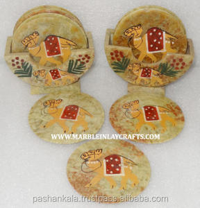 Ensemble de dessous-de-verre décoratifs en pierre savonneuse - Product Image 1