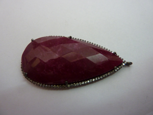 ขายส่งทับทิมปู Cz ลูกแพร์พลอยฝาจี้สีแดงเครื่องประดับแฟชั่นเสน่ห์จี้ - Product Image 5