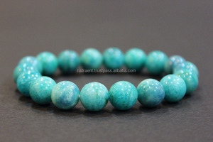 Amazonita-pulsera elástica de cuentas Naturales, Piedras de cristal curativas, 10 mm - Product Image 3