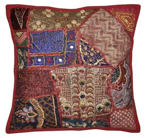 Indian Handmade Cushion <b>Cover</b> Embroidery Patchwork Decor Pillow Beaded <b>Covers</b> 16 Embroidered Ethnic Decorative Vintage Cases Art - Product Image 3
