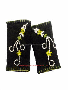 100% laine chauffe-mains pour les sports d'hiver brodés à la main unisexe gants et mitaines assortis pour le ski cyclisme sorties décontractées - Product Image 4