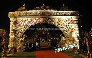 Moderna y Ligera Puerta de Bienvenida Jodha Akbar para Bodas, de Fibra de Vidrio, Tamaño y Color Personalizables - Product Image 5