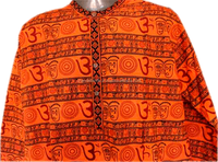 Chemise Kurta longue décontractée en gaze avec imprimé Om, symbole hindou Om Hare Rama Hare Krishna, robe pour homme, t-shirt ethnique Kurta
