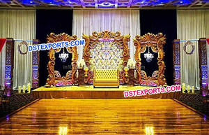 Décoration de mariage royale en arc avec visage d'éléphant, ensemble de scène réception de mariage, magnifique et en Fiber - Product Image 4