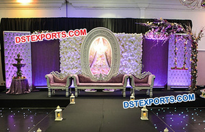 แผงหนังตกแต่งเวทีงานแต่งงานดีไซน์พิเศษสำหรับตกแต่งเวทีงานแต่งงานงานต้อนรับเวที USA ล่าสุด - Product Image 2