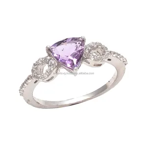 แหวน925อเมทิสต์อเมทิสต์แร่ควอทซ์พลอยอเมทิสต์ธรรมชาติของขวัญปาร์ตี้งานแต่งงานที่ทันสมัยสำหรับงานหมั้น - Product Image 1