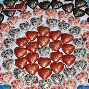 Cœur peint à la main de couleur verte, nouveauté ornement de noël, produit pour décorations d'arbre, 1 pièce - Product Image 6