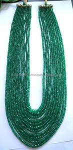Collier de perles vert émeraude en gros, chaîne de pierres précieuses certifiées par un tiers - Product Image 3