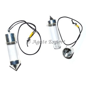 Ange Quartz Clair 2pcs Pendules Faits à la Main Agate Blanche Naturelle et Cristal Chakra Pierres Précieuses 8mm Colorées Pierres Précieuses Lâches - Product Image 3