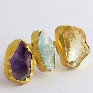 Dashing-anillo chapado en oro y plata de ley 925, amatista elegante, aguamarina - Product Image 3