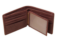 Dompet Pendek Lipat Dua Kulit Sapi Asli Pria OEM Anti Maling, Tempat Kartu & Uang, Model 02