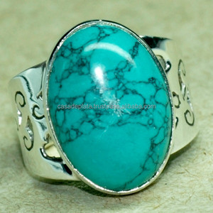 Oval Cab Turquoise Gemstone 925 Sterling <b>Cheap</b> Fusion <b>Ring</b> Jewelry Silver Plated Bezel Setting Trendy Fashionable <b>Ring</b> For Women - Product Image 1