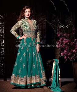 Nouveau Designer Bollywood style Anarkali robe type robe avec Long Net W ork étole avec Chudidaar pour mariage - Product Image 3