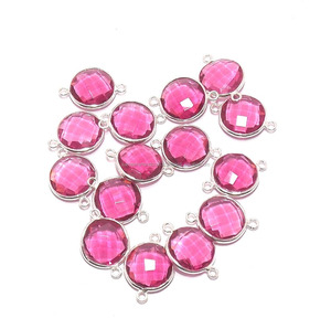 Bisel de forma chapada en oro Bali doble hecho a mano, atractivo cuarzo rubí, piedras preciosas naturales, conectores de piedra natal, hallazgos de joyería, alambre - Product Image 4