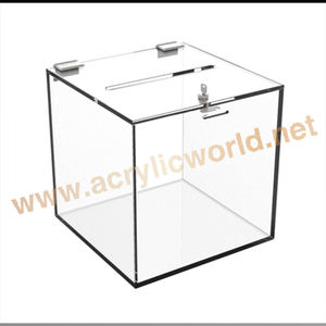 hot sale acrylic Donation <b>Box</b> With Brochure Holder acrylic charity <b>box</b>/donation <b>box</b> - Product Image 2