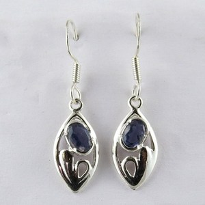 Pendientes de Aro Bohemia Marquise con Iolita para Mujer, Joyas Shri Ashapura, Plata de Ley 925, Última Moda - Product Image 6