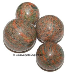 Wholesale Unakite <b>Sphere</b>, Crystals <b>Sphere</b> Healing Reiki Stone Home Decor - Product Image 1