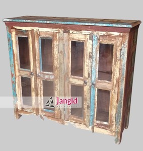 Aparador Rústico Vintage de Madera Reciclada con 4 Puertas, Mueble de Almacenamiento para Sala de Estar, Comedor o Cocina - Product Image 5