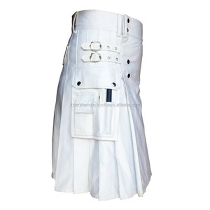 Kilt blanc personnalisé et décontracté pour hommes, vêtements de fête pour instruments de musique et accessoires - Product Image 3