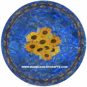 Table en lapis-lazuli avec plateau en bois - Product Image 1