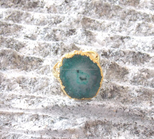 Anillo de ágata con ajuste de bisel chapado en oro galvanizado para boda y fiesta - Product Image 2