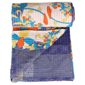 Edredón DE TRABAJO Kantha de algodón Vintage indio/mantas Gudari/mantas colcha antigua GD006 edredón de trabajo Kantha indio Reversible - Product Image 1