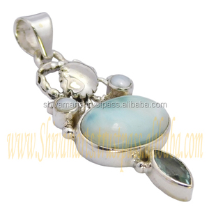 สร้อยคอจี้อัญมณีหลายเม็ดประดับอัญมณีห้อย925รูปลาริมาร์เงินสเตอร์ลิงดีไซน์น่ารัก - Product Image 2