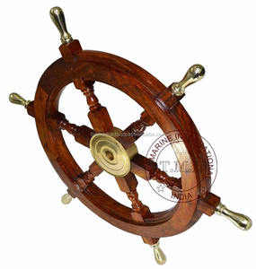 Rueda de barco náutico de madera Natural Premium de 24 pulgadas, decoración de pared pirata hecha a mano y regalos para el hogar, cajas de madera y letreros de pared - Product Image 4
