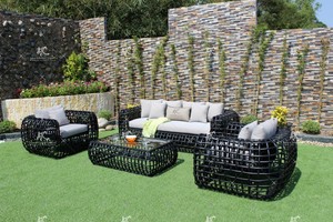 Ensemble canapé moderne en rotin PE pour l'extérieur de la collection Eagle, cadre en aluminium et polyéthylène incroyable pour villa, hôtel, salon de loisirs - Product Image 3