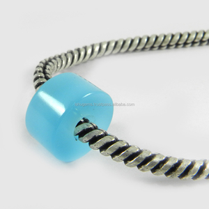 Aqua-Cuentas de Calcedonia para neumáticos, 14x8x4,5mm, piedras preciosas lisas, agujero grande, IG0101 - Product Image 1