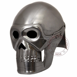 Casco de Armadura Medieval Gris Personalizado, Máscara Vikinga, Casco de Caballero Romano, Máscara Facial Completa para Adultos, Halloween, con Logotipo - Product Image 1