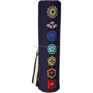 กระเป๋าเดินทาง,กระเป๋าเสื่อโยคะแบบปักลายจักระเจ็ดชิ้นผลิตจากอินเดีย - Product Image 4