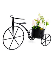 Support de plante en métal émaillé vintage fait main en forme de vélo, pot de fleurs sur pied pour intérieur, extérieur, maison, jardin, patio