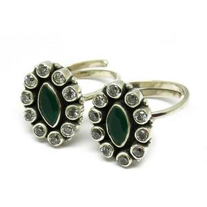 สีเขียวที่ยอดเยี่ยม Onyx_White CZ 925สเตอร์ลิงแหวนนิ้วเท้าเครื่องประดับเงินขายส่ง925เครื่องประดับเงินสเตอร์ลิง - Product Image 3