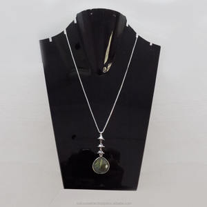 Collar con Colgante de Diseño Clásico para Mujer, Chapado en Plata 925, Joyería de Latón, 24 Pulgadas, Soku # 3496 - Product Image 3