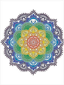 LOTUS Tapisserie ronde Mandala de fabrication indienne Tapis de yoga imprimé pour la plage Serviette de plage florale à suspendre au mur - Product Image 3