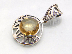 925 Sterling Silver Women's Classic Religious Style Wedding Jewelry Attractive <b>Citrine</b> <b>Pendant</b> Fashionable Quartz <b>Pendants</b> - Product Image 3