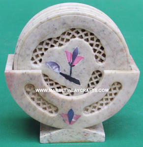 Soapstone Inlay Tea <b>Coaster</b> <b>Set</b> - Product Image 1